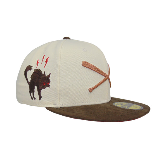 JustFitteds Crossed Bats Logo New Era 59FIFTY Cap Chrome Copper