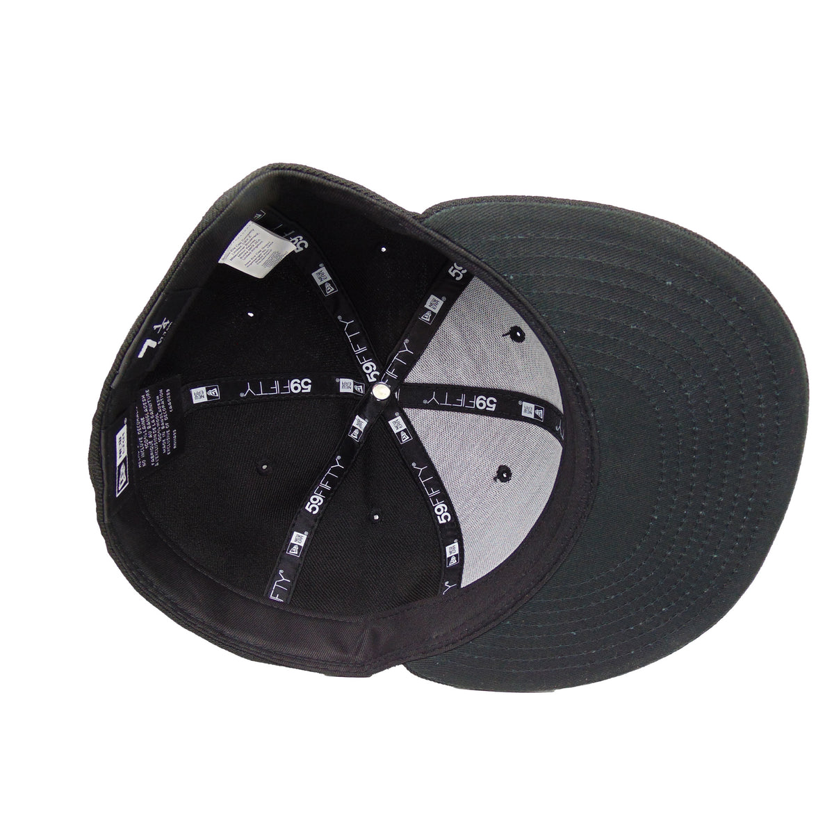 JustFitteds Crossed Bats 59FIFTY New Era Cap Blackout Wool black Undervisor View