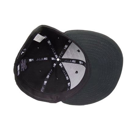 JustFitteds Crossed Bats 59FIFTY New Era Cap Blackout Wool black Undervisor View