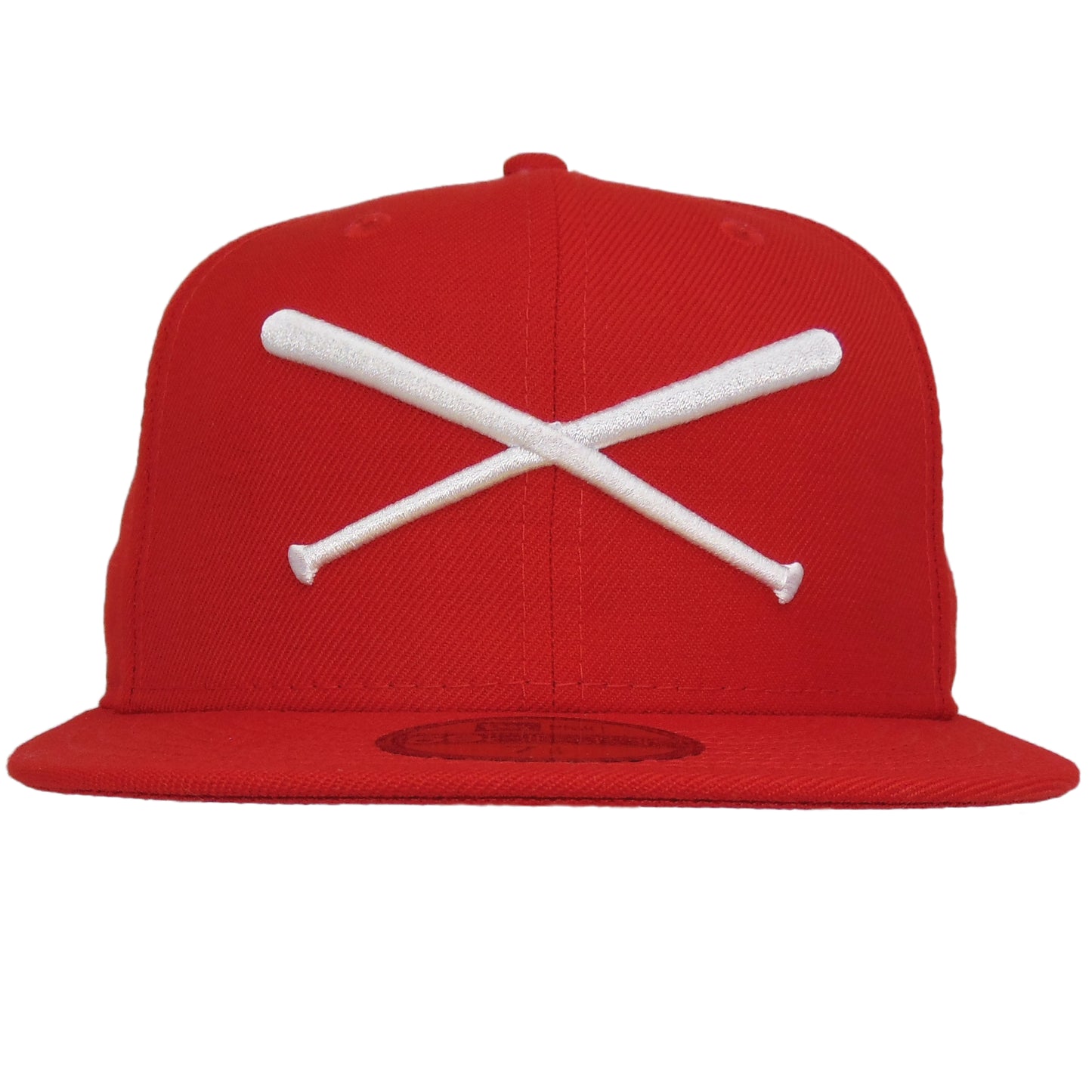 JustFitteds Crossed Bats Logo New Era 59FIFTY Cap Red White