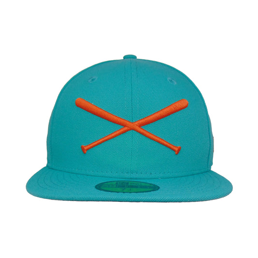 JustFitteds Crossed Bats Logo New Era 59FIFTY Teal