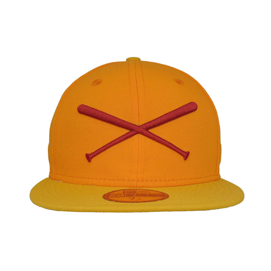 JustFitteds Crossed Bats 59FIFTY New Era Cap Sunshine