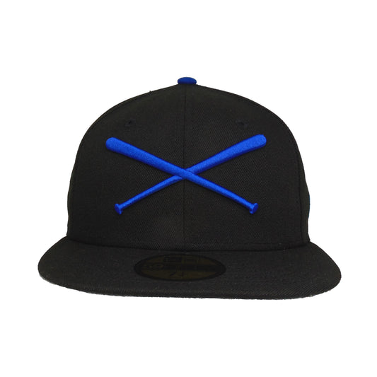JustFitteds Crossed Bats Logo New Era 59FIFTY Cap Black Royal