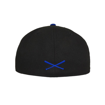 JustFitteds Crossed Bats Logo New Era 59FIFTY Cap Black Royal black Back View