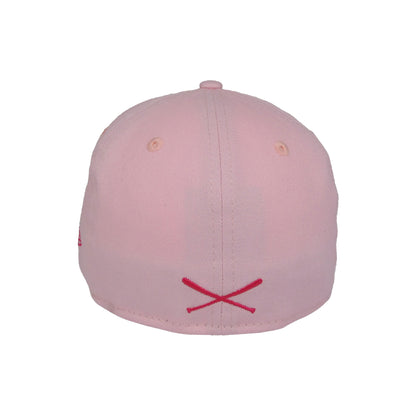 KIDS JustFitteds Crossed Bats Logo New Era 59FIFTY Cap Pink lightpink Back View