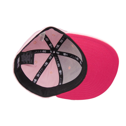 KIDS JustFitteds Crossed Bats Logo New Era 59FIFTY Cap Pink lightpink Undervisor View