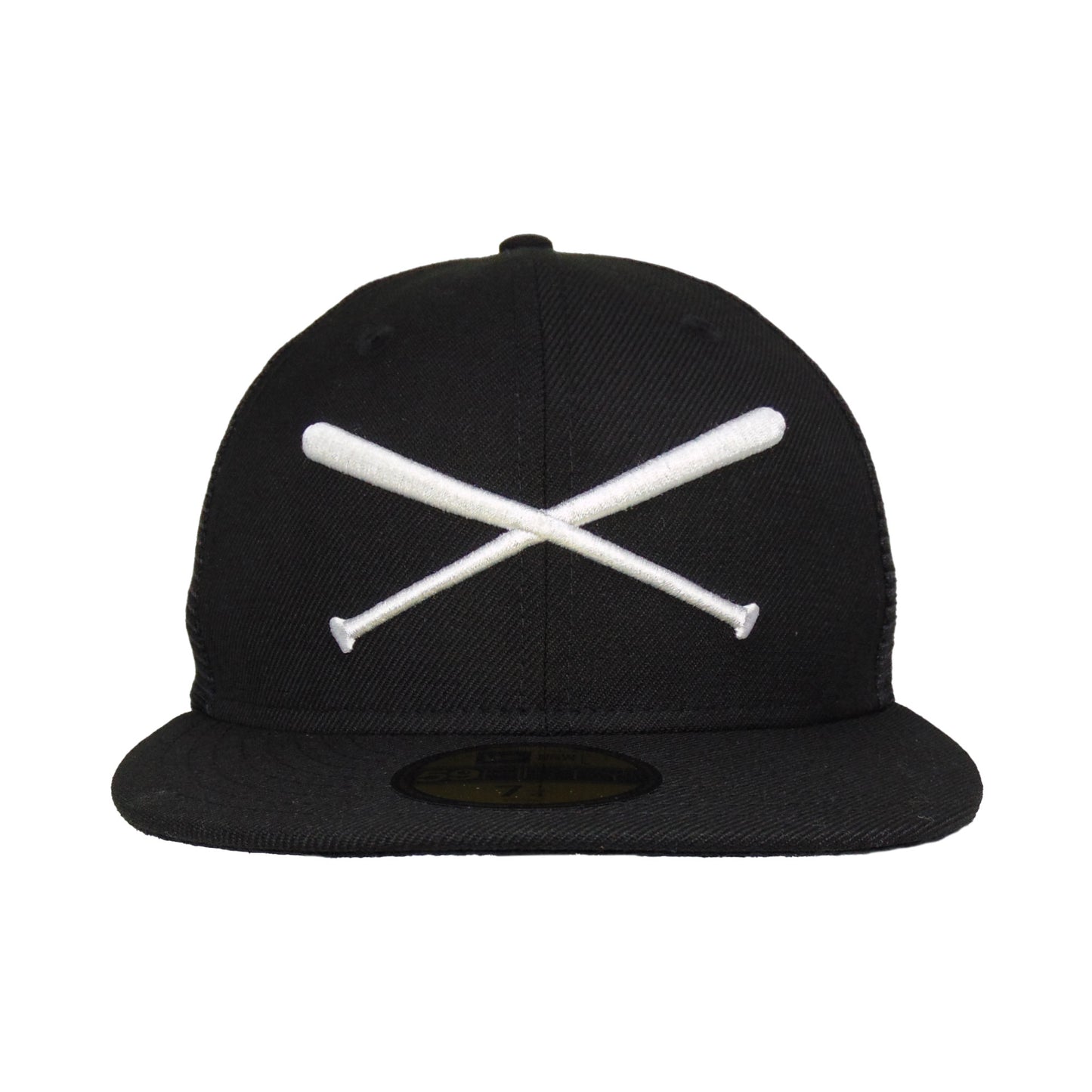 JustFitteds Crossed Bats Logo New Era 59FIFTY Trucker BLK