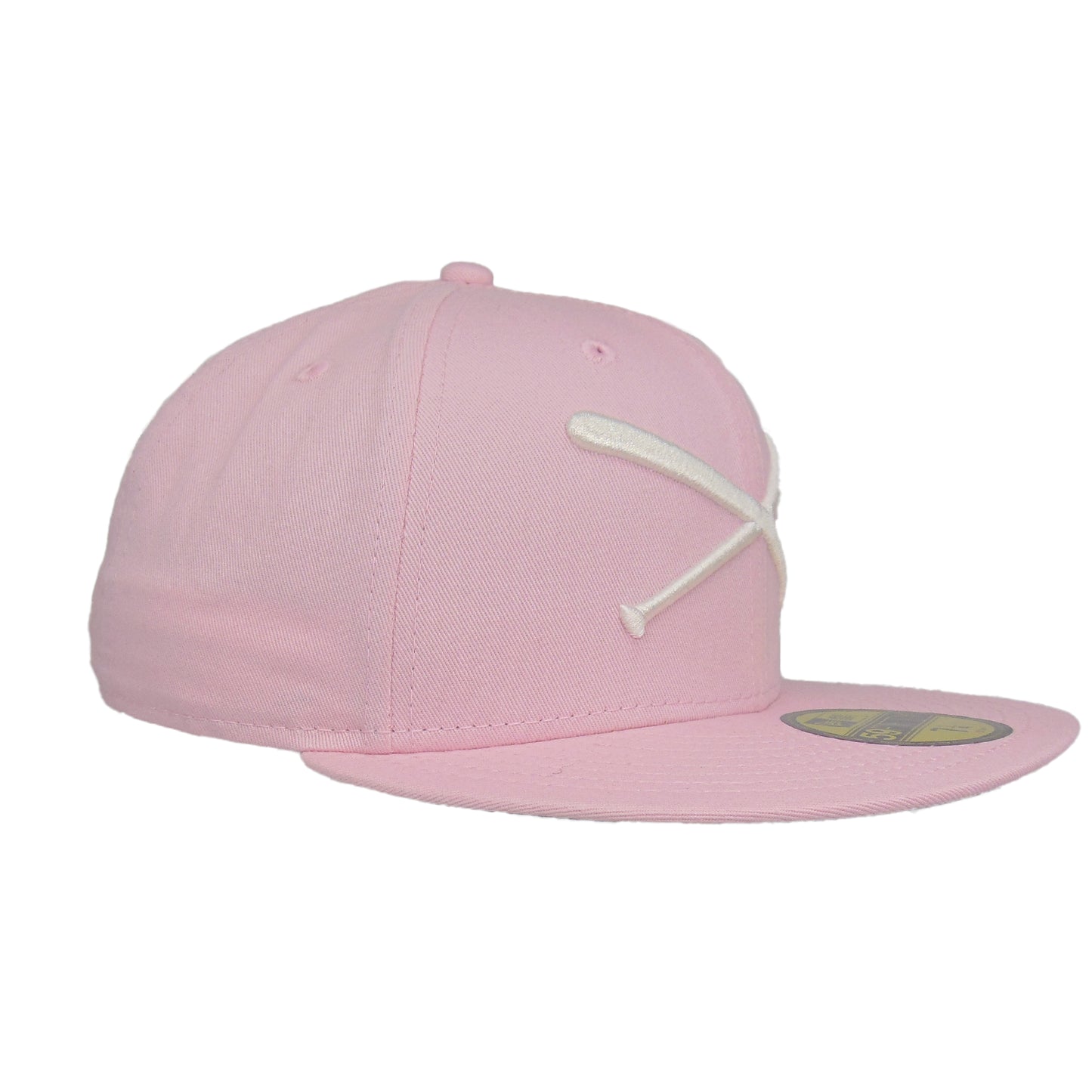 JustFitteds Crossed Bats Logo New Era 59FIFTY Cap Pink Chrome