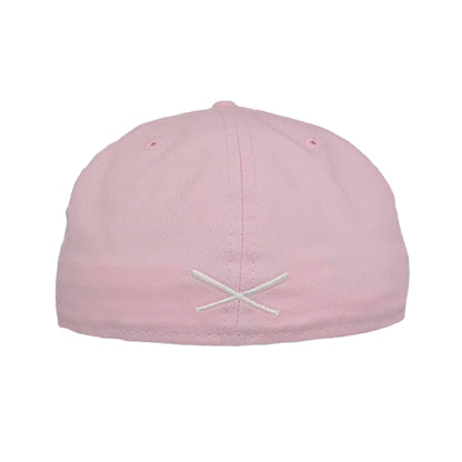 JustFitteds Crossed Bats Logo New Era 59FIFTY Cap Pink Chrome