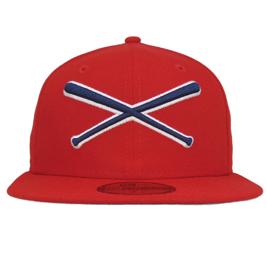 JustFitteds Crossed Bats Logo New Era 59FIFTY Nookie Red