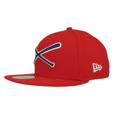 JustFitteds Crossed Bats Logo New Era 59FIFTY Nookie Red