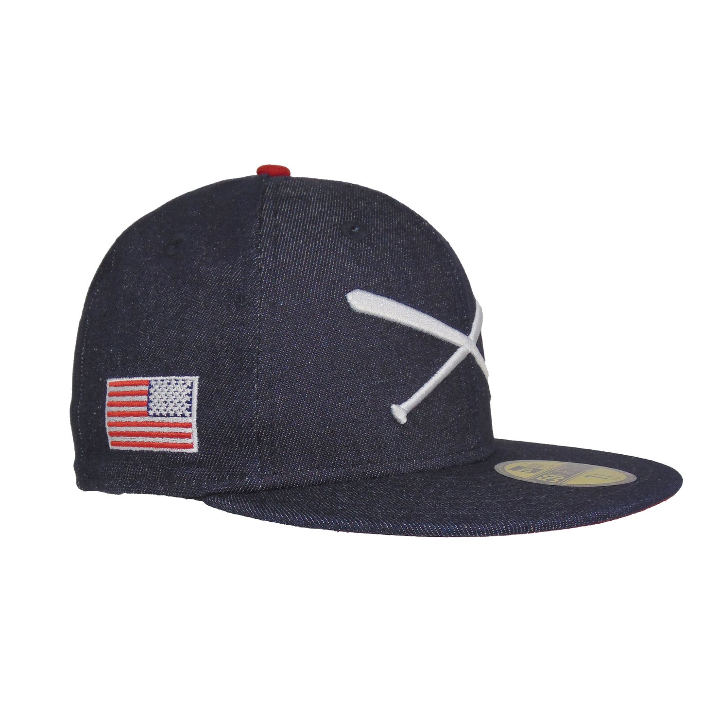 JustFitteds Crossed Bats Logo New Era 59FIFTY Cap USA Denim