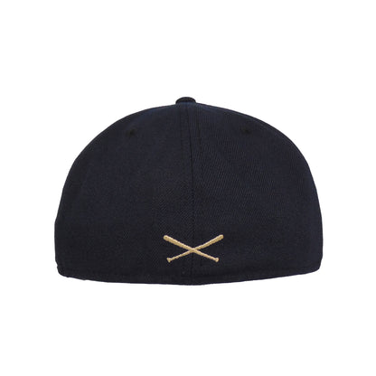 JustFitteds Crossed Bats 59FIFTY New Era Cap NVY CDN navy
red Back View