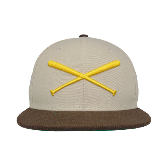 JustFitteds Crossed Bats 59FIFTY New Era Cap Stone Walnut