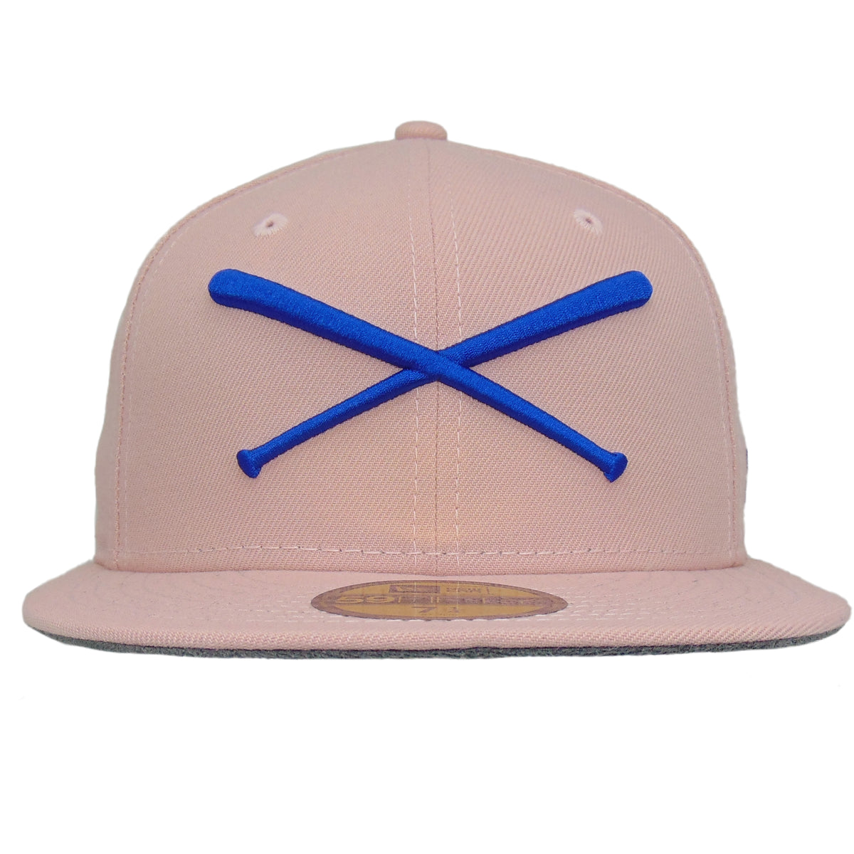 JustFitteds Crossed Bats Logo New Era 59FIFTY Cap Pink Royal Blue