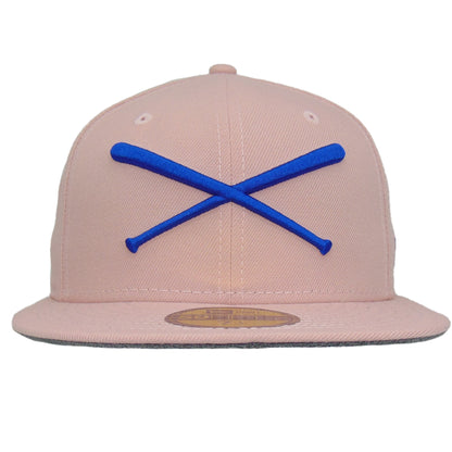 JustFitteds Crossed Bats Logo New Era 59FIFTY Cap Pink Royal Blue