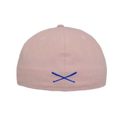 JustFitteds Crossed Bats Logo New Era 59FIFTY Cap Pink Royal Blue