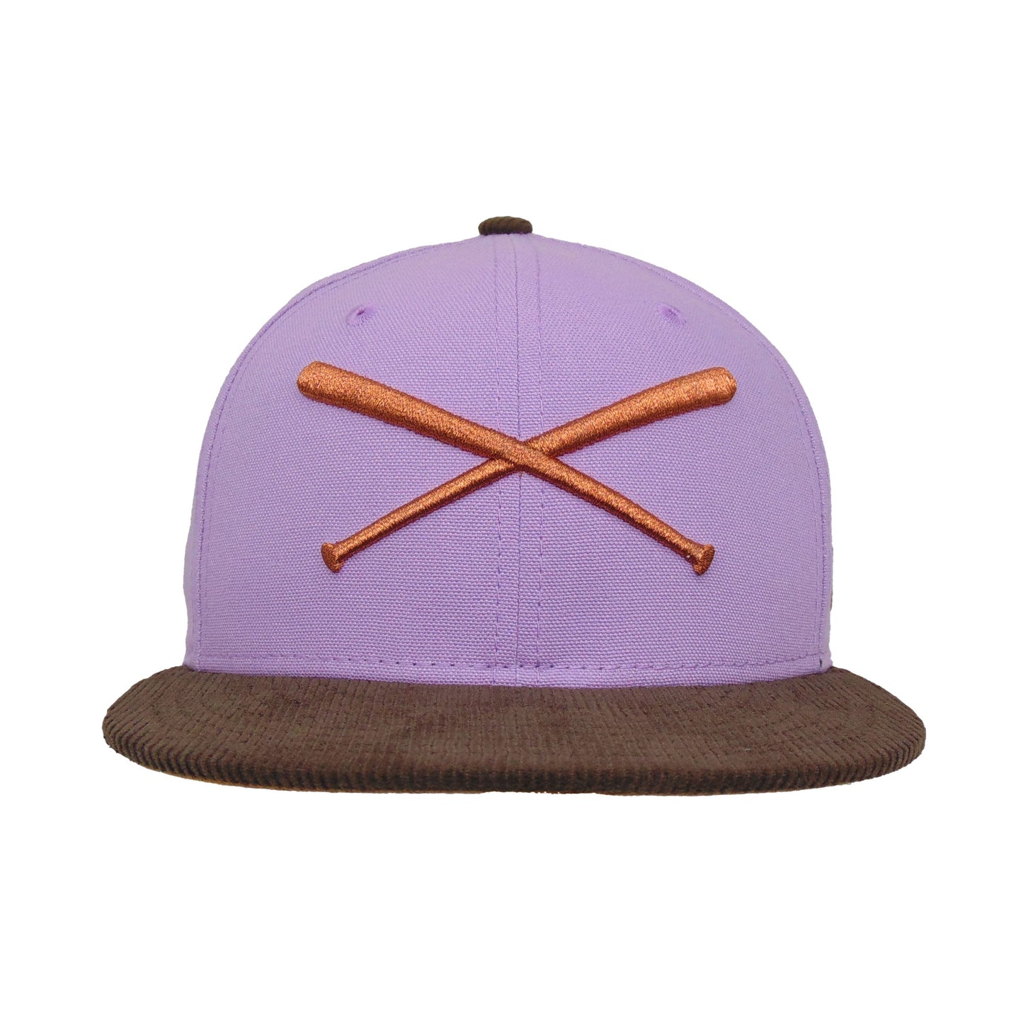 JustFitteds Crossed Bats Logo New Era 59FIFTY Lavender Canvas