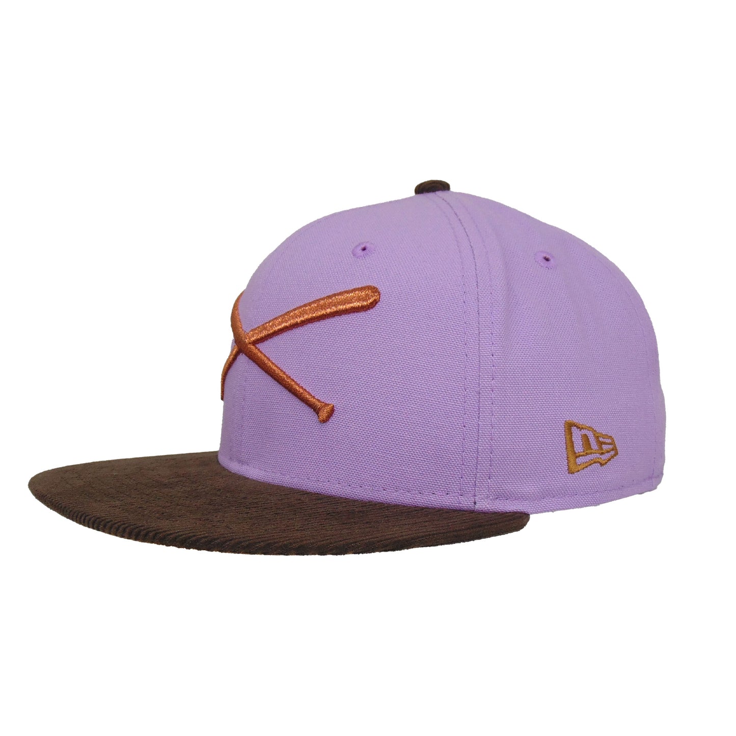JustFitteds Crossed Bats Logo New Era 59FIFTY Lavender Canvas