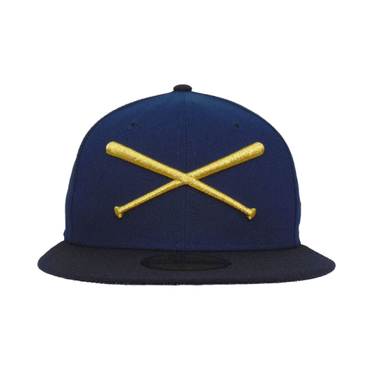 JustFitteds Crossed Bats Logo New Era 59FIFTY Oceanside Gold