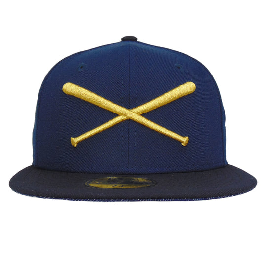 JustFitteds Crossed Bats Logo New Era 59FIFTY Oceanside Gold