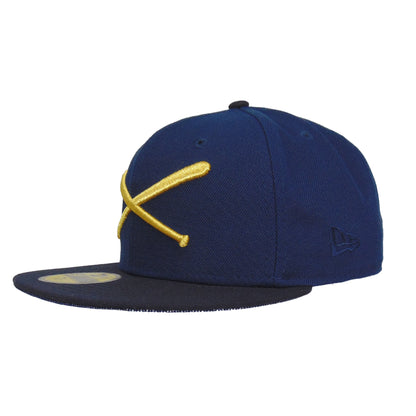 JustFitteds Crossed Bats Logo New Era 59FIFTY Oceanside Gold