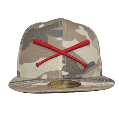 JustFitteds Crossed Bats 59FIFTY New Era Cap Chrome Camo