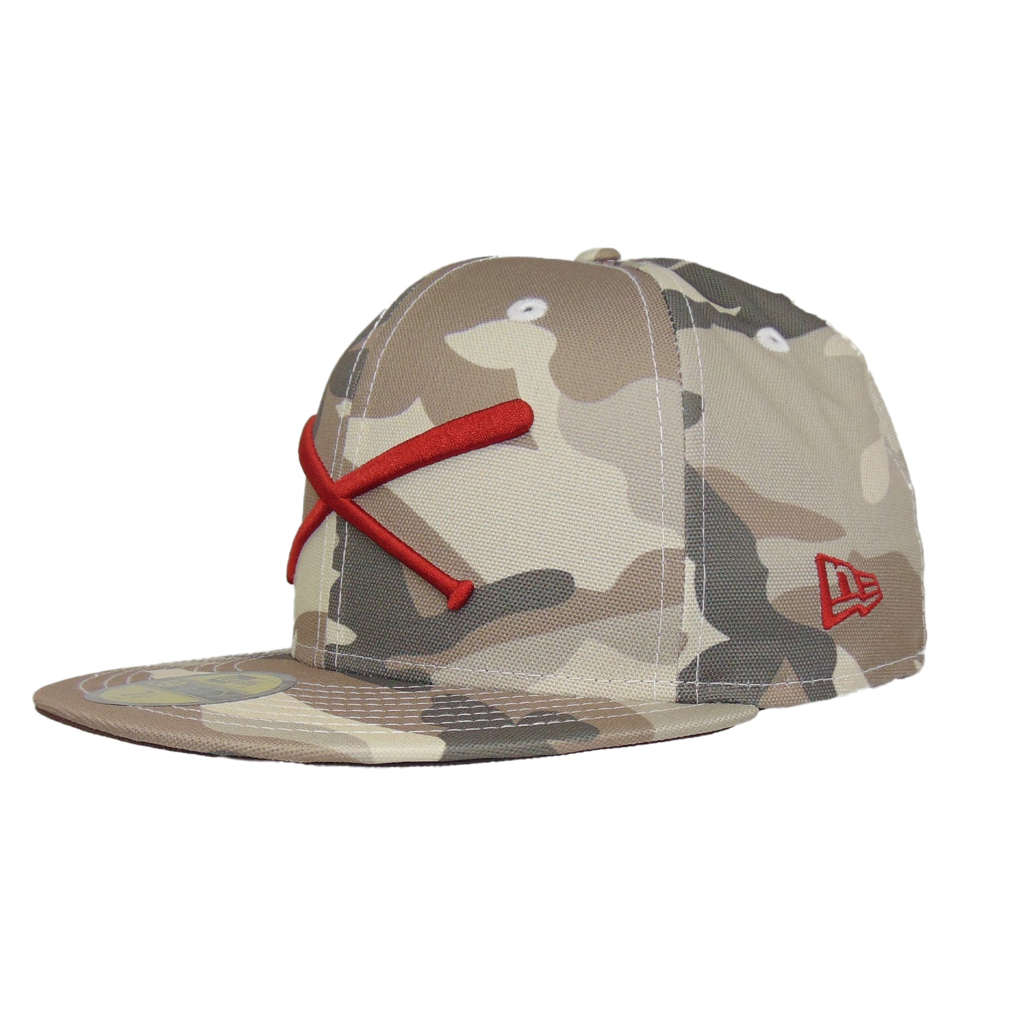 JustFitteds Crossed Bats 59FIFTY New Era Cap Chrome Camo
