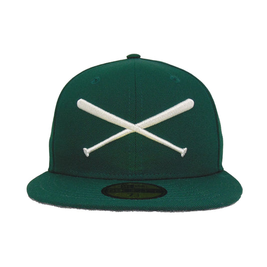 JustFitteds Crossed Bats Logo New Era 59FIFTY Dark Green