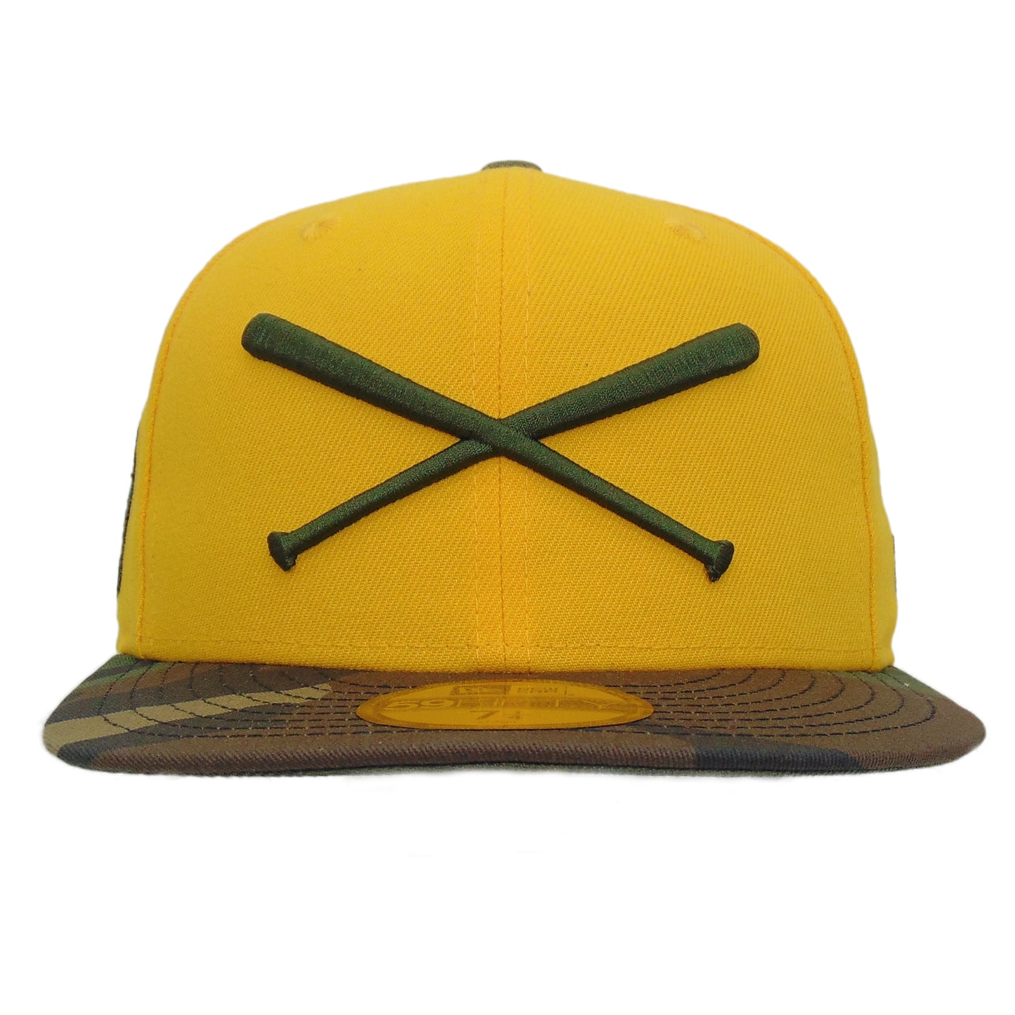 JustFitteds Crossed Bats New Era 59FIFTY Cap Gold Camo