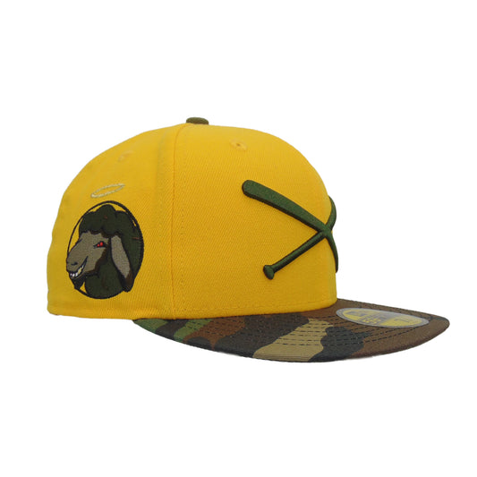 JustFitteds Crossed Bats New Era 59FIFTY Cap Gold Camo