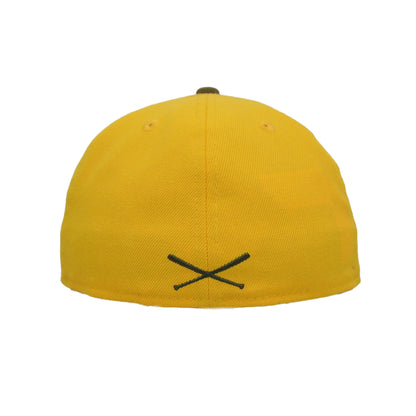 JustFitteds Crossed Bats New Era 59FIFTY Cap Gold Camo