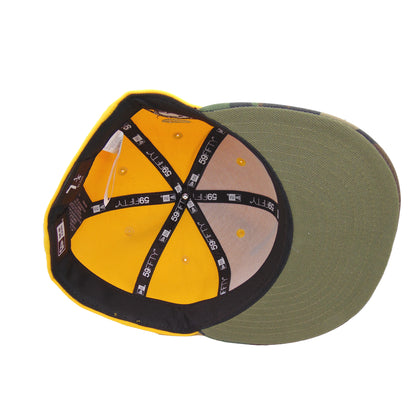 JustFitteds Crossed Bats New Era 59FIFTY Cap Gold Camo