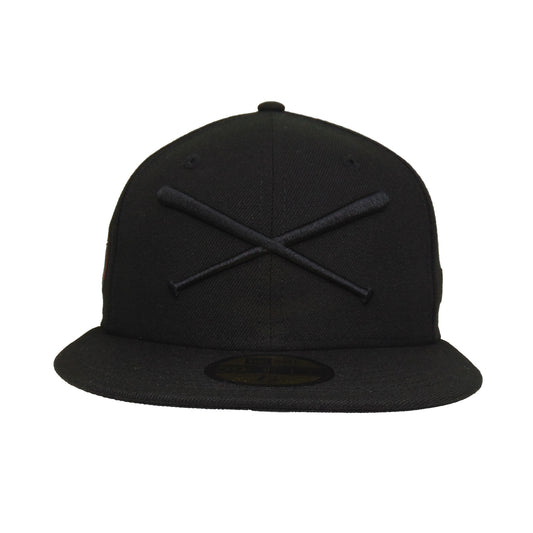 JustFitteds Crossed Bats Logo New Era 59FIFTY Cap Blackout Sheep
