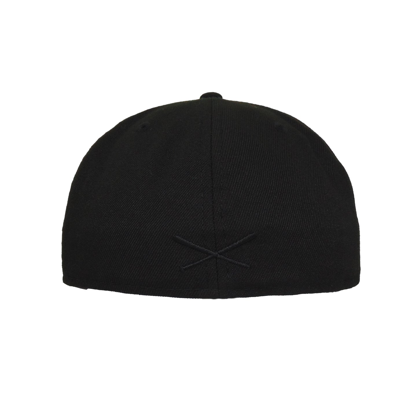 JustFitteds Crossed Bats Logo New Era 59FIFTY Cap Blackout Sheep black Undervisor View