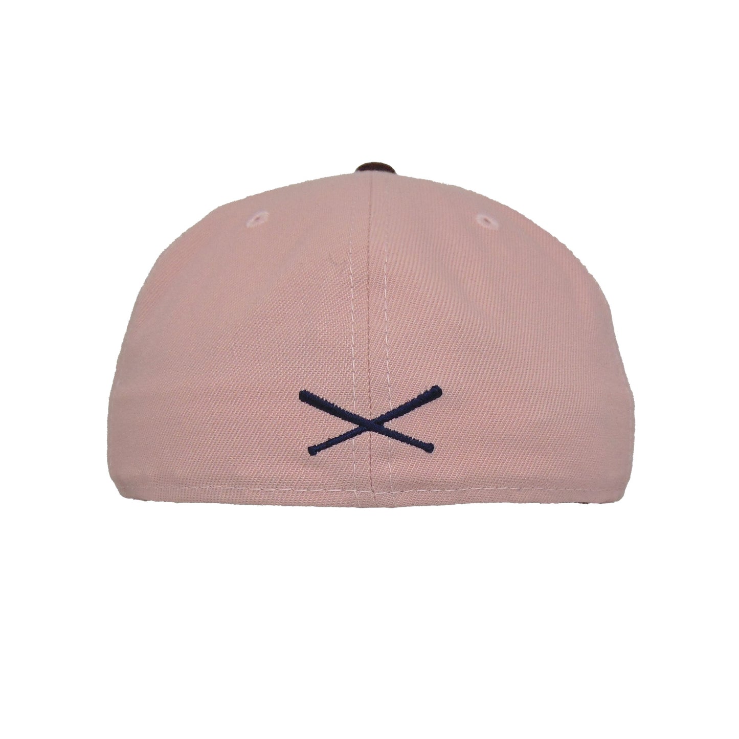 JustFitteds Crossed Bats Logo New Era 59FIFTY Cap Pink Brown