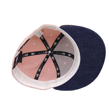 JustFitteds Crossed Bats Logo New Era 59FIFTY Cap Pink Brown pink
brown Undervisor View