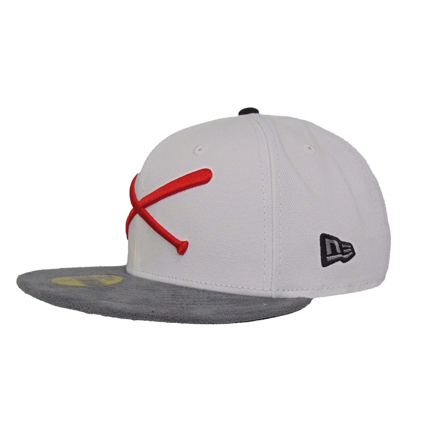 JustFitteds Crossed Bats Logo New Era 59FIFTY Cap White Gray