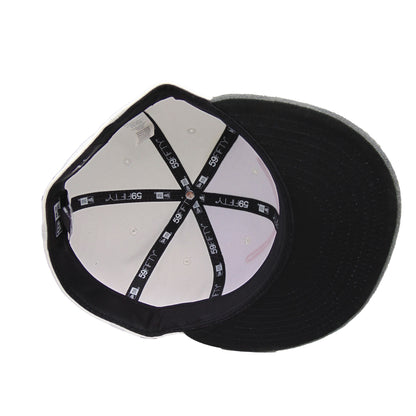 JustFitteds Crossed Bats Logo New Era 59FIFTY Cap White Gray white
grey Undervisor View