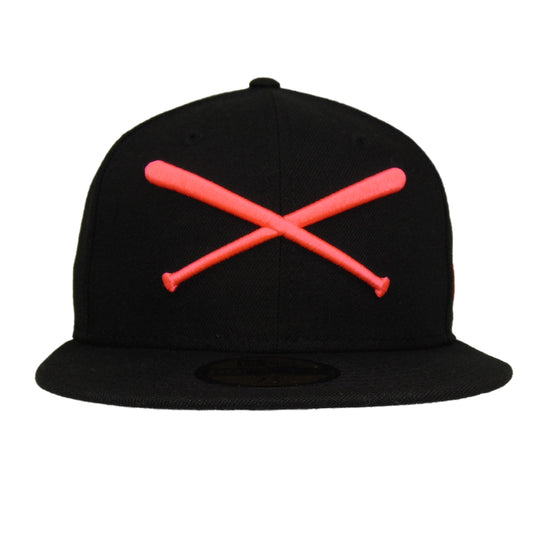 JustFitteds Crossed Bats 59FIFTY New Era Cap Black