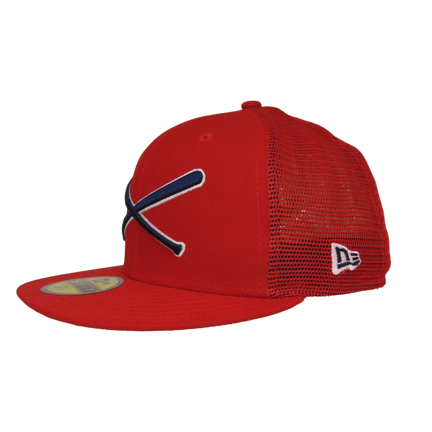 JustFitteds Crossed Bats Logo New Era 59FIFTY Trucker Nookie