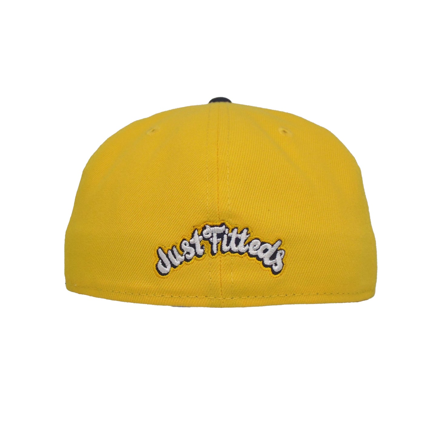 JustFitteds Crossed Bats Logo New Era 59FIFTY Cap YCN yellow
navy
chrome Back View