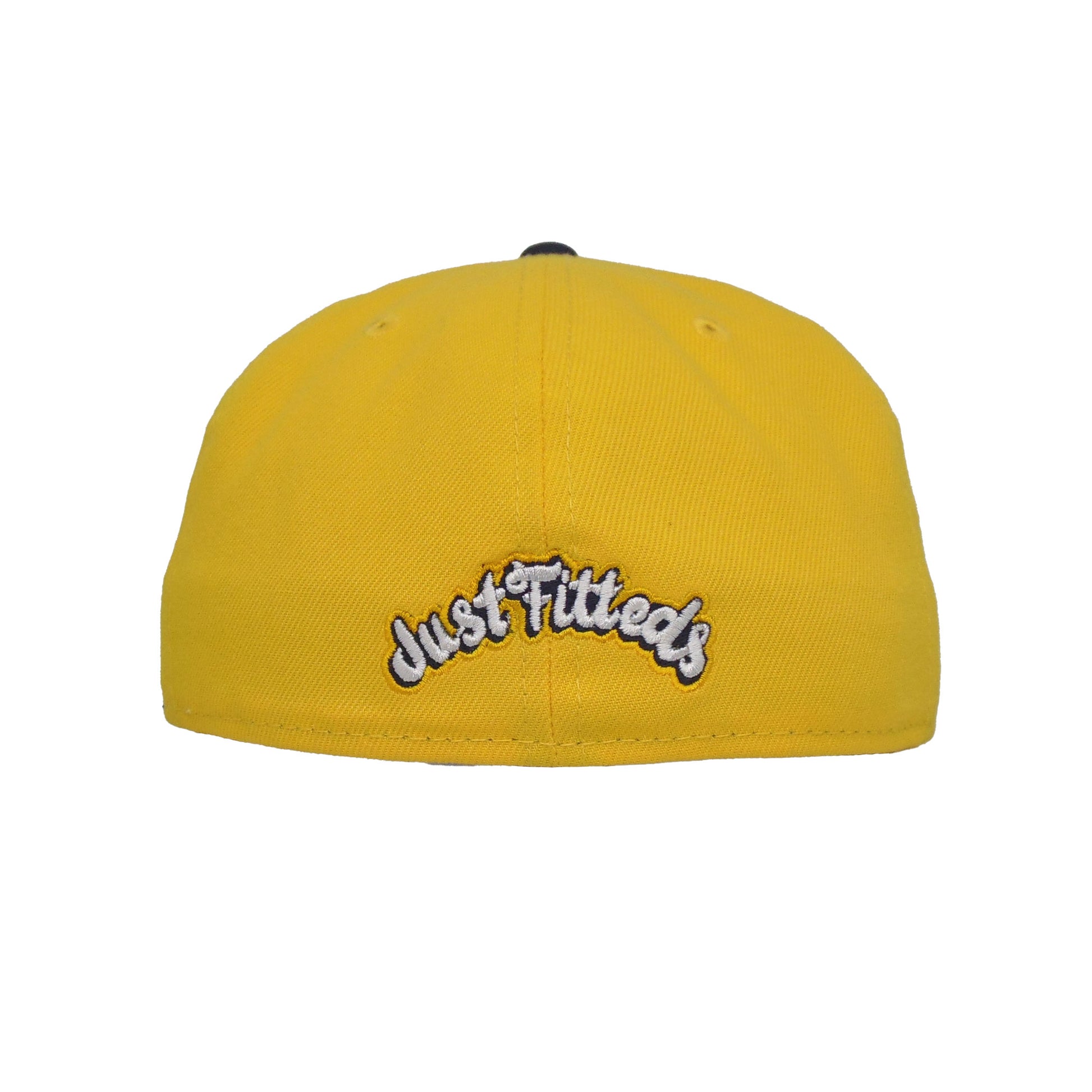 JustFitteds Crossed Bats Logo New Era 59FIFTY Cap YCN yellow
navy
chrome Back View