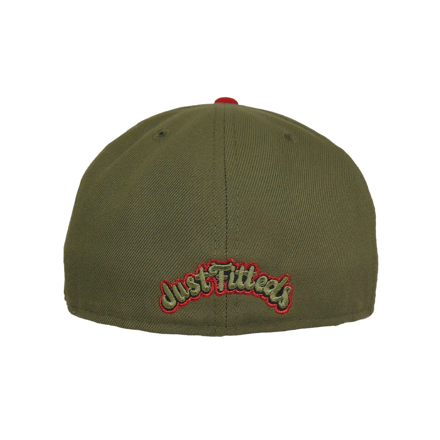 JustFitteds Crossed Bats Logo New Era 59FIFTY Cap Olive WDL