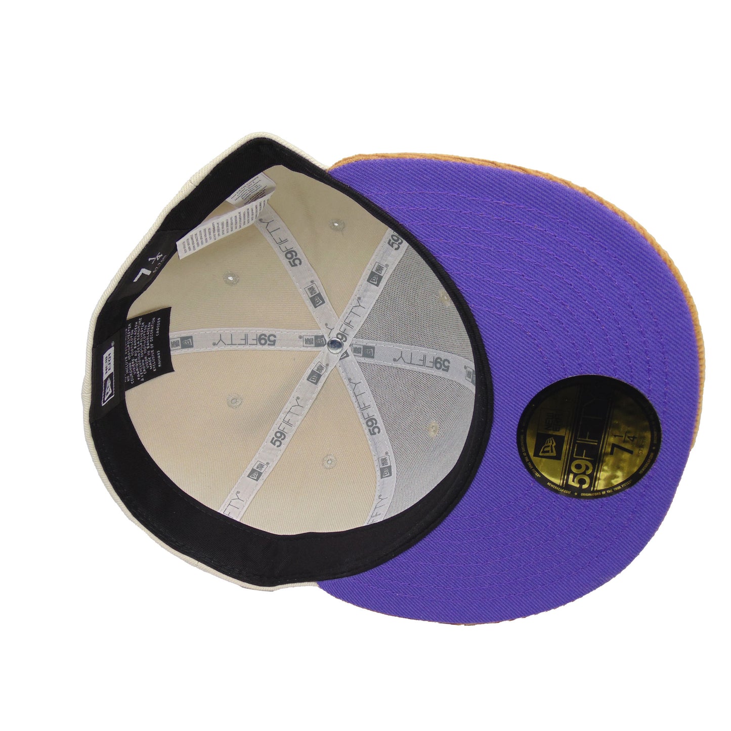 JustFitteds Crossed Bats Logo New Era 59FIFTY Cap Stone Wheat