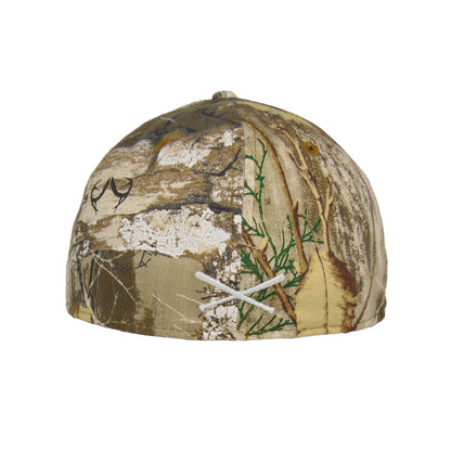 JustFitteds Crossed Bats Logo New Era 59FIFTY Cap Realtree Edge Realtree Edge Camo Back View