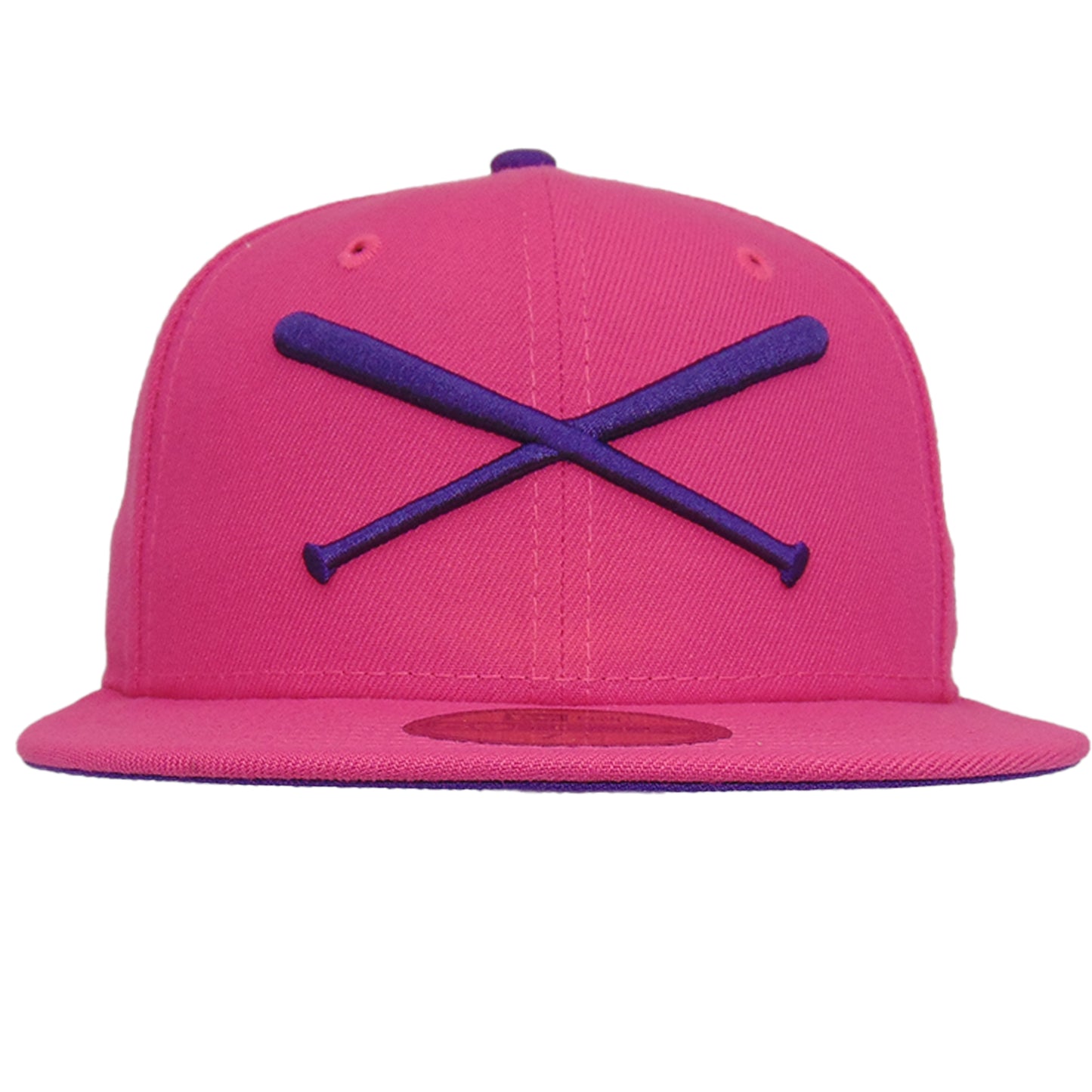 JustFitteds Crossed Bats Logo New Era 59FIFTY Cap Beetroot Purple
