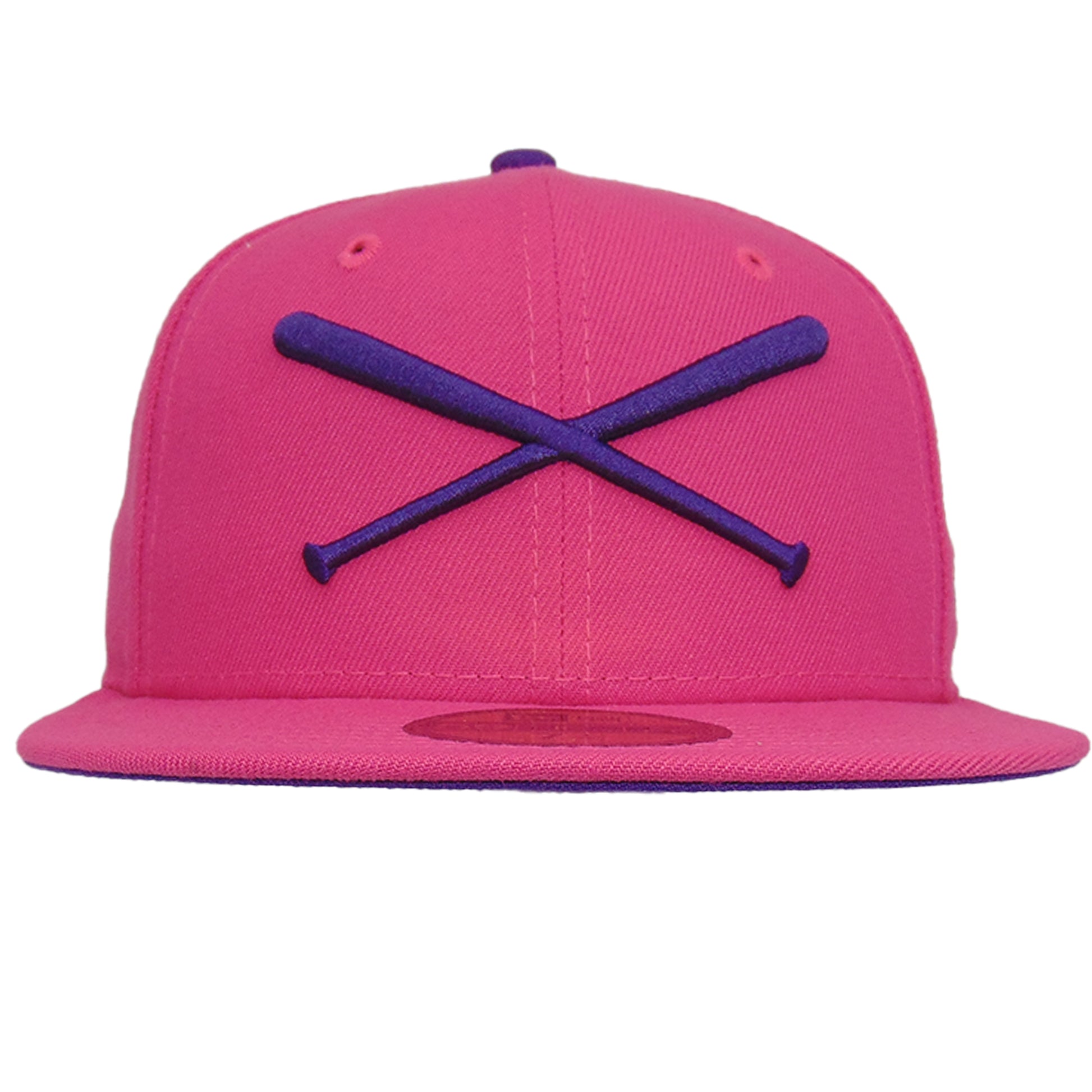 JustFitteds Crossed Bats Logo New Era 59FIFTY Cap Beetroot Purple