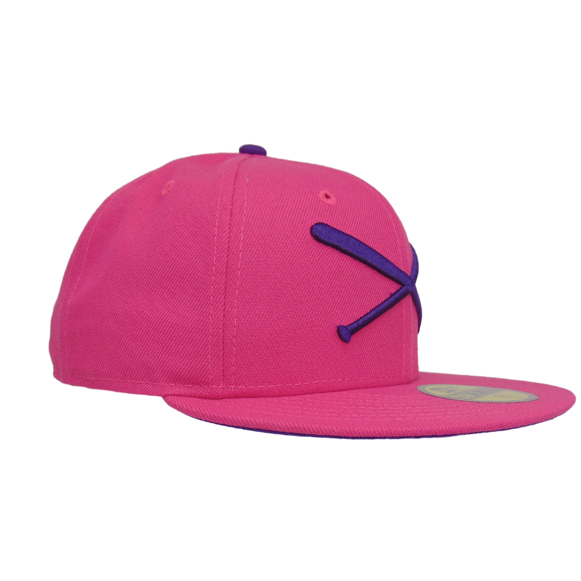JustFitteds Crossed Bats Logo New Era 59FIFTY Cap Beetroot Purple
