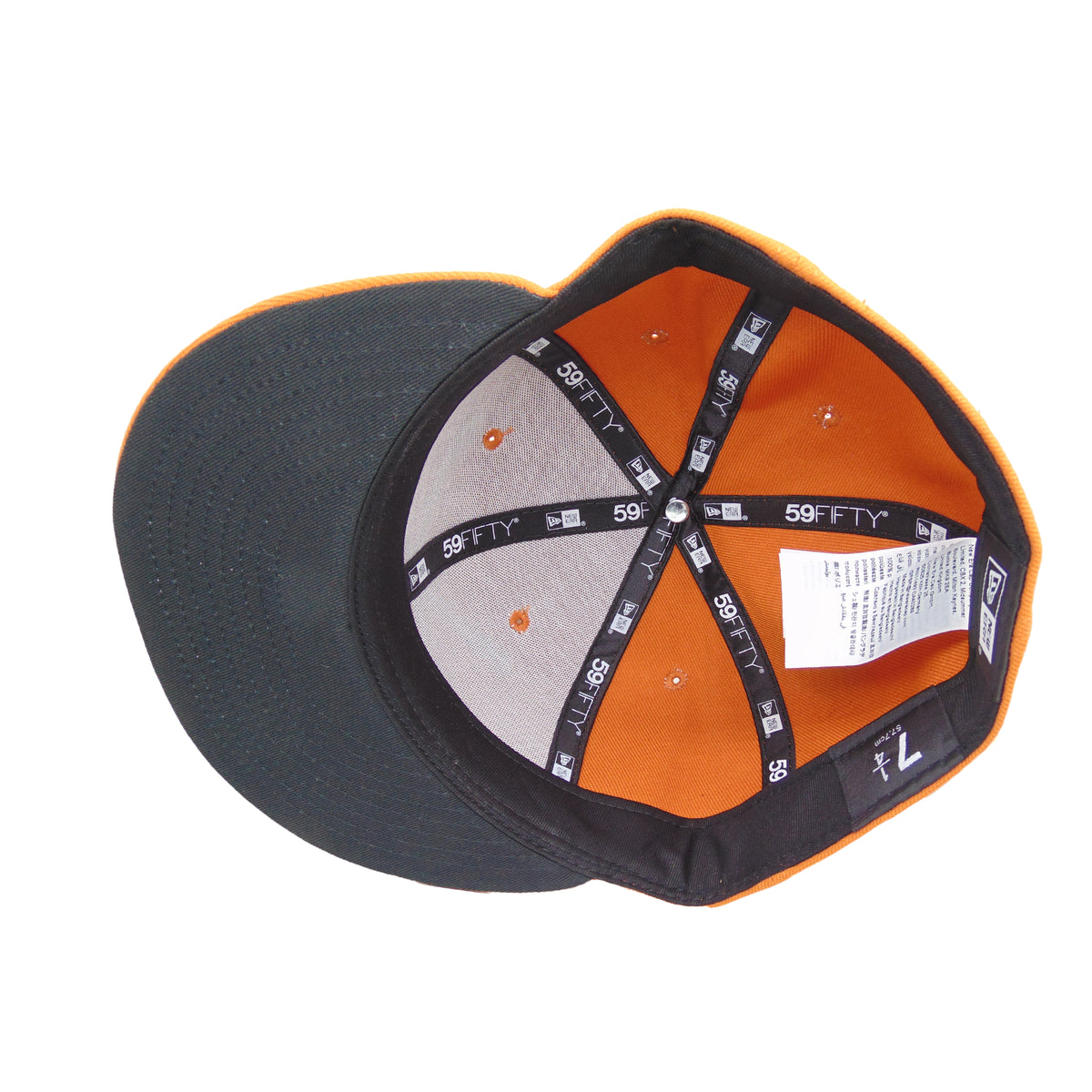 JustFitteds Crossed Bats Logo New Era 59FIFTY Cap Orange Metallic Silver